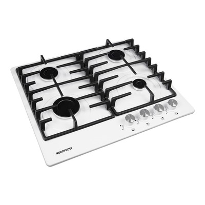 Варочная поверхность NORDFROST HS 6041 W, газовая, 4 конфорки, белый