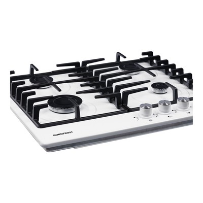 Варочная поверхность NORDFROST HS 6041 W, газовая, 4 конфорки, белый