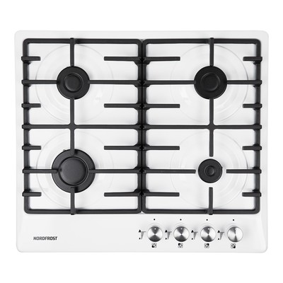 Варочная поверхность NORDFROST HS 6043 W, газовая, 4 конфорки, белый