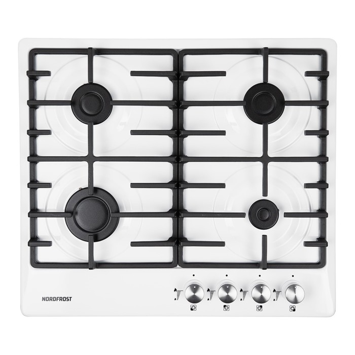 Варочная поверхность NORDFROST HS 6043 W, газовая, 4 конфорки, белый - Фото 1