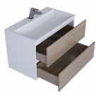 Тумба подвесная Uperwood, с раковиной Uperwood Barsa 80, цвет белый/дуб сонома - Фото 6