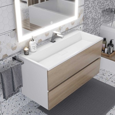Раковина полувстраиваемая Uperwood Barsa, 80 см, белая