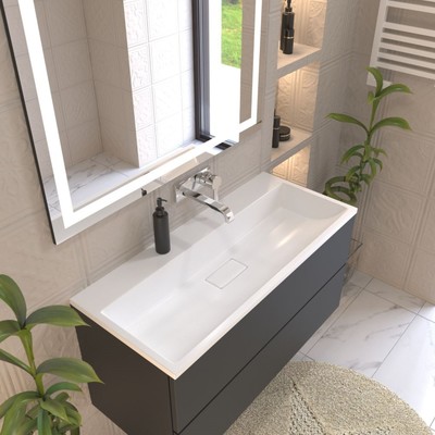 Раковина полувстраиваемая Uperwood Barsa, 80 см, белая