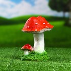 Садовая фигура из полистоуна «Грибы-мухоморы», 17 см - Фото 1