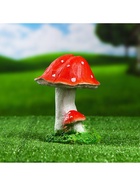 Садовая фигура из полистоуна «Грибы-мухоморы», 12×12×17 см 9771660