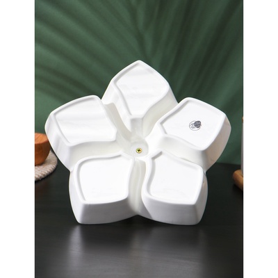 Менажница 5 ячеек BellaTenero, 25×25 см, фарфор, белая