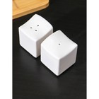 Набор для специй на бамбуковой подставке BellaTenero, 3 предмета: солонка 60 мл, перечница 50 мл, салфетница, фарфор, белый - Фото 4