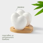 Набор для специй на подставке BellaTenero «Тепло сердец», 2 предмета: солонка 75 мл, перечница 75 мл, фарфор, белый - Фото 2