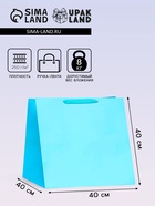 Пакет для торта и коробок, с широким дном, голубой, 40×40×40 см - Фото 1