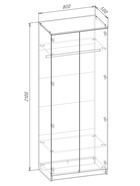 Шкаф распашной двухстворчатый «Мадера», 800×500×2100 мм, цвет графит - Фото 2