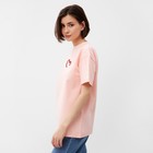 Футболка женская MINAKU "HEART" цвет персиковый, р-р 42 - фото 22365345