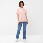 Футболка женская MINAKU "HEART" цвет персиковый, р-р 44 - фото 22365349