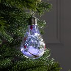 УЦЕНКА Ёлочный шар «Ветка ели», батарейки, 5 LED, свечение белое - Фото 1