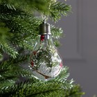 УЦЕНКА Ёлочный шар «Ветка ели», батарейки, 5 LED, свечение белое - Фото 2