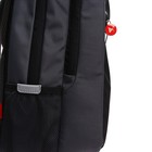 Рюкзак школьный, 39 х 26 х 19 см, Grizzly 156, эргономичная спинка, отделение для ноутбука, чёрный/серый/красный RB-156-2_6 - Фото 15