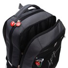 Рюкзак школьный, 39 х 26 х 19 см, Grizzly 156, эргономичная спинка, отделение для ноутбука, чёрный/серый/красный RB-156-2_6 - Фото 9