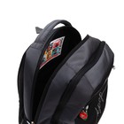 Рюкзак школьный, 39 х 26 х 19 см, Grizzly 156, эргономичная спинка, отделение для ноутбука, чёрный/серый/красный RB-156-2_6 - Фото 10