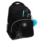 Рюкзак школьный, 40 х 27 х 20 см, Grizzly 360, эргономичная спинка, отделение для ноутбука, чёрный/голубой RG-360-8_2 - Фото 2