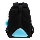 Рюкзак школьный, 40 х 27 х 20 см, Grizzly 360, эргономичная спинка, отделение для ноутбука, чёрный/голубой RG-360-8_2 - Фото 6
