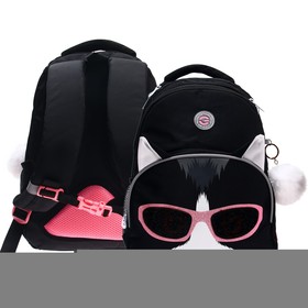 Рюкзак школьный, 40 х 27 х 20 см, Grizzly 360, эргономичная спинка, отделение для ноутбука, чёрный RG-360-7_2