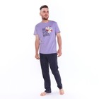Комплект домашний мужской (джемпер/брюки), цвет лаванда/графит, размер 50 (L) - Фото 3