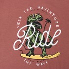 Футболка для мальчика, цвет тёмно-коралловый/динозавр, рост 110 см - фото 24457205