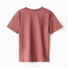 Футболка для мальчика, цвет тёмно-коралловый/динозавр, рост 110 см - фото 24457207