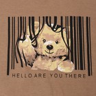 Футболка для девочки, цвет коричневый/мишка, рост 128см - фото 25305523