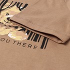 Футболка для девочки, цвет коричневый/мишка, рост 128см - фото 25305524