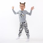 Пижама для девочки, цвет серый, рост 110 см - Фото 4