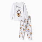 Пижама для девочки, цвет белый/пчёлка, рост 116 см - фото 3079520