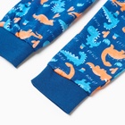 Пижама для мальчика (лонгслив/штанишки), цвет синий/дракон, рост 104 см - фото 26105759