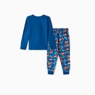Пижама для мальчика (лонгслив/штанишки), цвет синий/дракон, рост 110 см - фото 26105763
