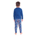 Пижама для мальчика (лонгслив/штанишки), цвет синий/дракон, рост 122 см - фото 26105778