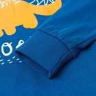 Пижама для мальчика (лонгслив/штанишки), цвет синий/дракон, рост 128 см - фото 26105783