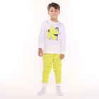 Пижама для мальчика (лонгслив/штанишки), цвет белый/жёлтый/пингвин, рост 122см - Фото 1