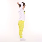 Пижама для мальчика (лонгслив/штанишки), цвет белый/жёлтый/пингвин, рост 122см - Фото 2