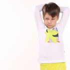 Пижама для мальчика (лонгслив/штанишки), цвет белый/жёлтый/пингвин, рост 122см - Фото 4