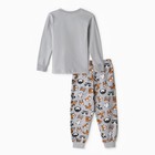 Пижама для мальчика (лонгслив/штанишки), цвет серый/ёжик, рост 98см - Фото 4