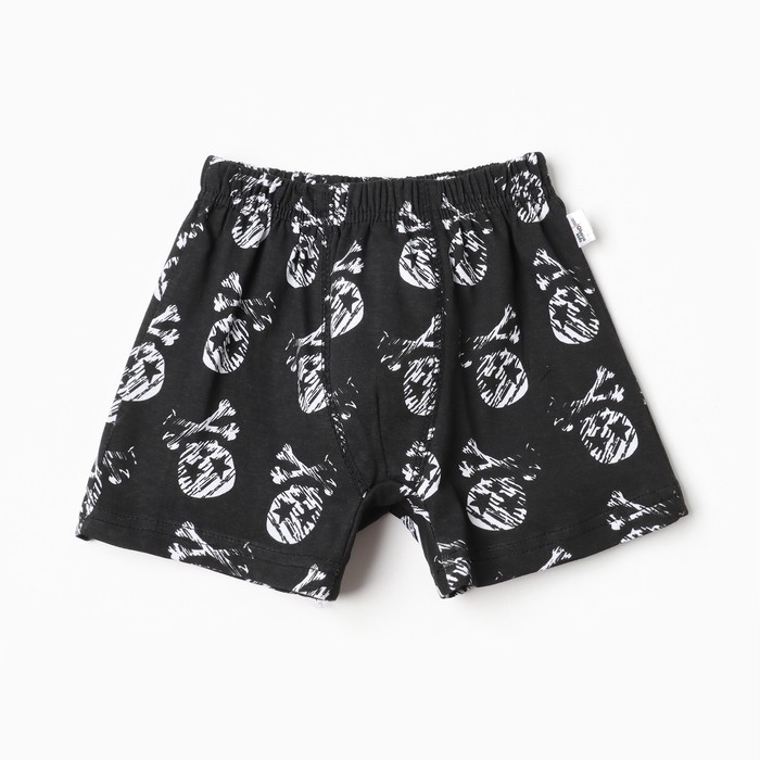 Трусы-боксеры для мальчика, цвет чёрный/череп, рост 98-104см