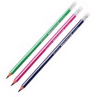 Карандаш чернографитный, Calligrata, HB, заточенный, трёхгранный с полоской, с резинкой, пластик, МИКС - Фото 7