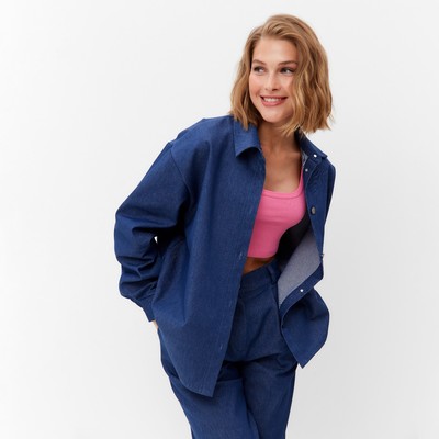 Рубашка женская MINAKU: Jeans Collection, размер 44, синяя