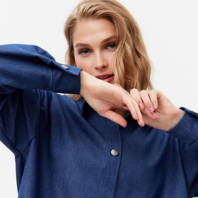 Рубашка женская MINAKU: Jeans Collection, размер 46, синий