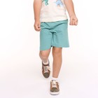 Комплект (футболка, шорты) для мальчика, цвет молочный/оливка, рост 122-128 см (7 лет) - фото 24580517