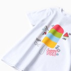 Комплект (футболка, шорты) для девочки, цвет белый/бирюзовый, рост 104-110 см (4 года) - фото 24701789