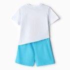 Комплект (футболка, шорты) для девочки, цвет белый/бирюзовый, рост 134-140 см (9 лет) - Фото 4