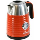 Чайник электрический WILLMARK WEK-1738PST, металл, 1.7 л, 2200 Вт, оранжевый - фото 8145048