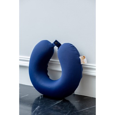 Подушка, размер 30x30x9 см, цвет темно-синий