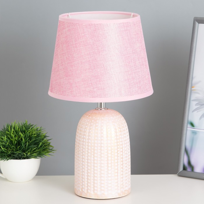 Настольная лампа "Илария" Е14 40Вт розовый 20х20х33 см RISALUX - Фото 1