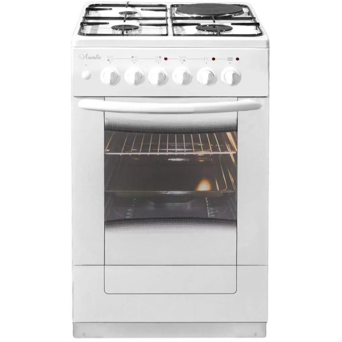 Электрическая газовая плита «Лысьва» ЭГ 1/3 г01 М2С-2у, 4 конфорки, 57 л, без крышки, белая - Фото 1